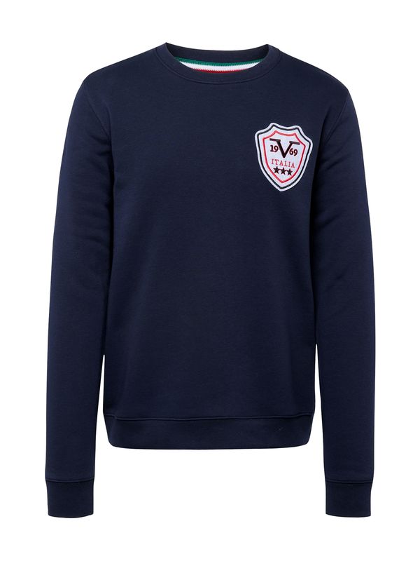19V69 ITALIA 19V69 ITALIA Sweater majica 'MATTI'  tamno plava / narančasto crvena / crna / bijela