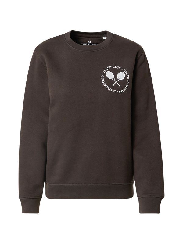 92 The Studio 92 The Studio Sweater majica 'Tennis'  čokolada / bijela