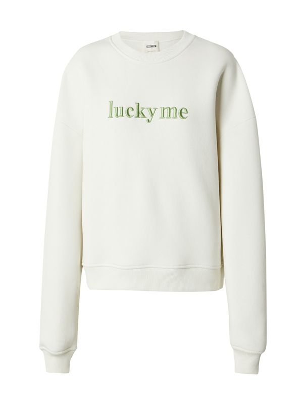 ABOUT YOU x Laura Giurcanu ABOUT YOU x Laura Giurcanu Sweater majica 'Elisabeth'  svijetlozelena / bijela