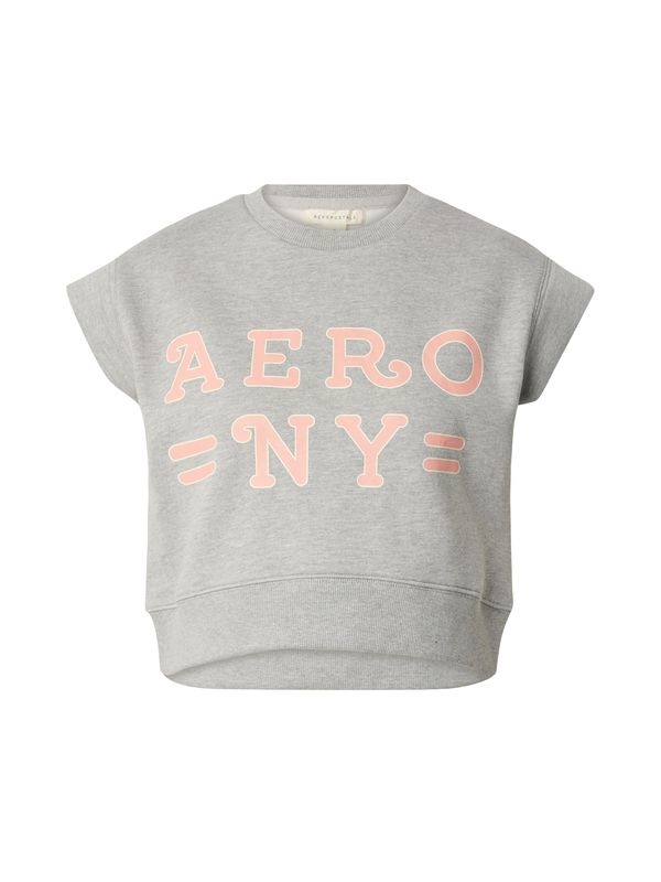 AÉROPOSTALE AÉROPOSTALE Majica 'AERO NY'  siva melange / svijetloroza