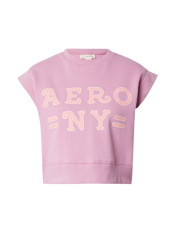 AÉROPOSTALE AÉROPOSTALE Majica 'NY'  sivkasto ljubičasta (mauve) / svijetlonarančasta / bijela