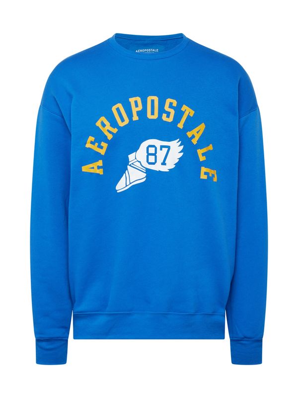 AÉROPOSTALE AÉROPOSTALE Sweater majica 'TRACK 87'  plava / žuta / bijela