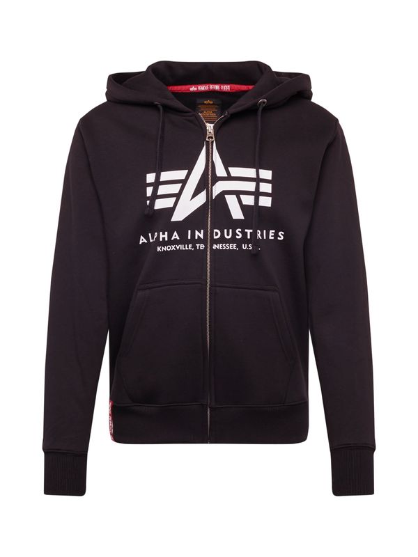 ALPHA INDUSTRIES ALPHA INDUSTRIES Gornji dio trenirke  crna / bijela