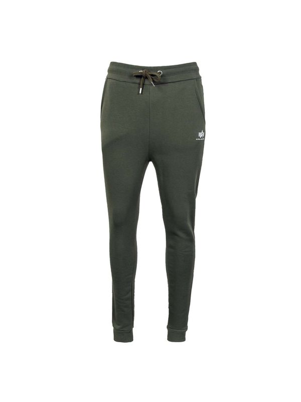 ALPHA INDUSTRIES ALPHA INDUSTRIES Hlače  tamno zelena / bijela