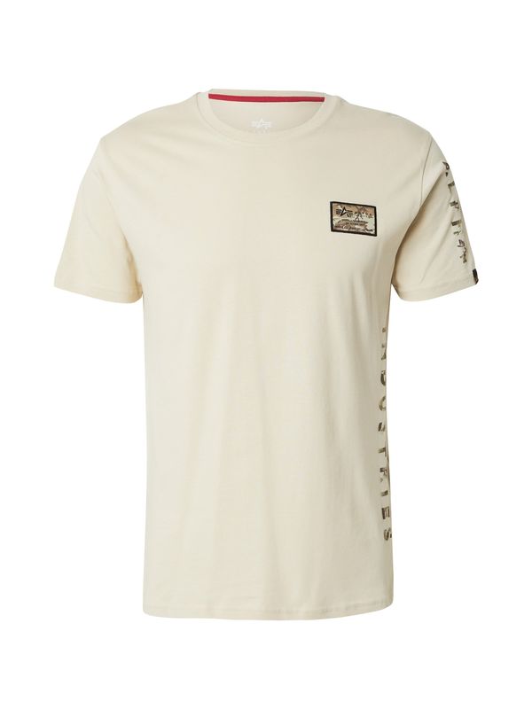 ALPHA INDUSTRIES ALPHA INDUSTRIES Majica  bež / smeđa / prljavo bijela
