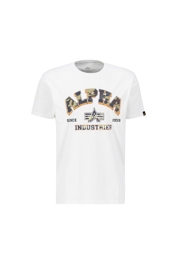 ALPHA INDUSTRIES ALPHA INDUSTRIES Majica 'College Camo'  smeđa / žuta / zelena / bijela