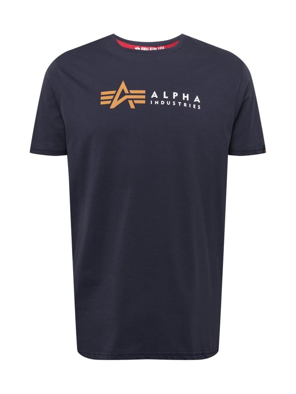 ALPHA INDUSTRIES ALPHA INDUSTRIES Majica  mornarsko plava / konjak / bijela
