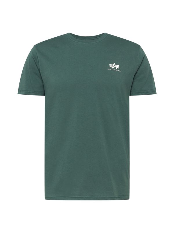 ALPHA INDUSTRIES ALPHA INDUSTRIES Majica  tamno zelena / bijela
