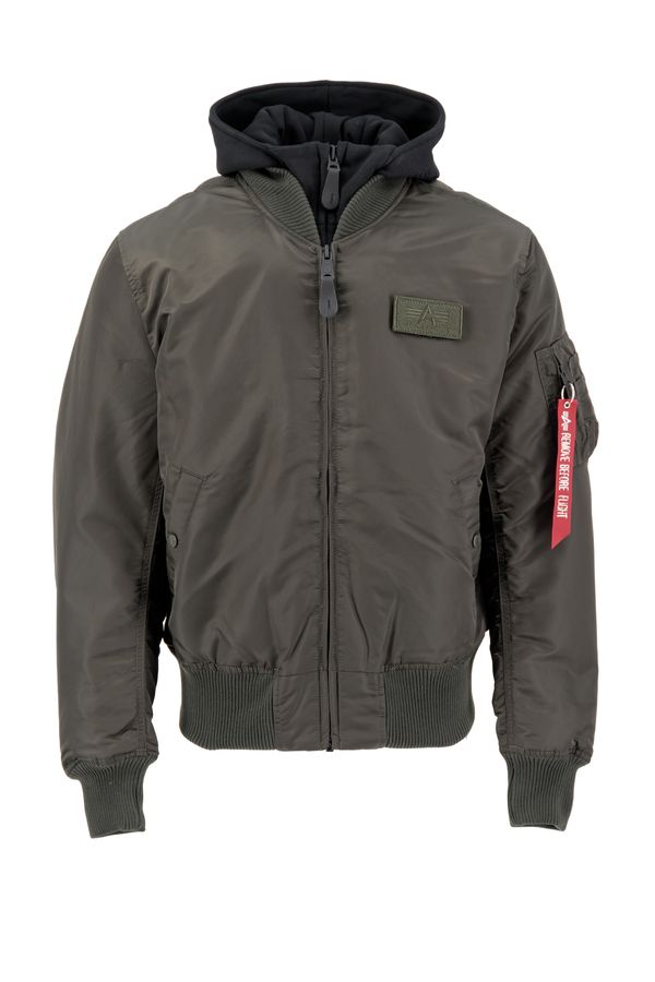 ALPHA INDUSTRIES ALPHA INDUSTRIES Prijelazna jakna 'MA-1 D-Tec'  zelena / crvena / crna / bijela