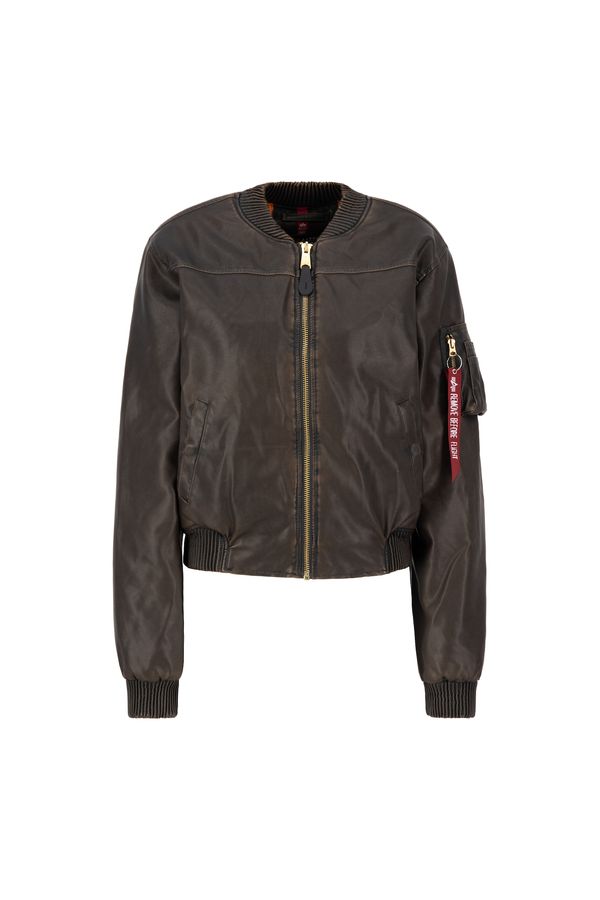 ALPHA INDUSTRIES ALPHA INDUSTRIES Prijelazna jakna 'MA-1 FL'  smeđa / krvavo crvena / bijela
