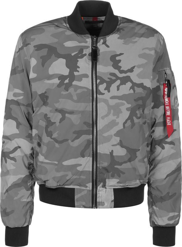 ALPHA INDUSTRIES ALPHA INDUSTRIES Prijelazna jakna 'MA-1 VF 59'  siva / tamo siva / rubin crvena / crna