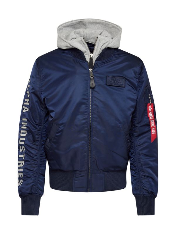 ALPHA INDUSTRIES ALPHA INDUSTRIES Prijelazna jakna  mornarsko plava / siva melange / crvena / bijela