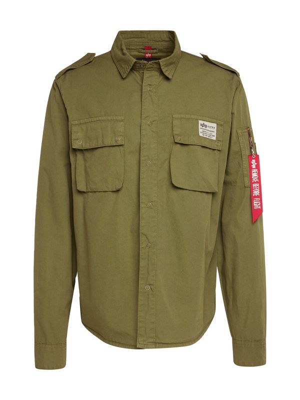ALPHA INDUSTRIES ALPHA INDUSTRIES Prijelazna jakna 'Urban Military'  maslinasta / crvena / bijela