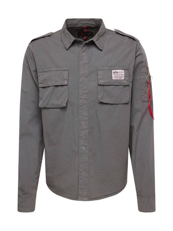 ALPHA INDUSTRIES ALPHA INDUSTRIES Prijelazna jakna 'Urban Military'  tamo siva / svijetlo crvena / crna / prljavo bijela