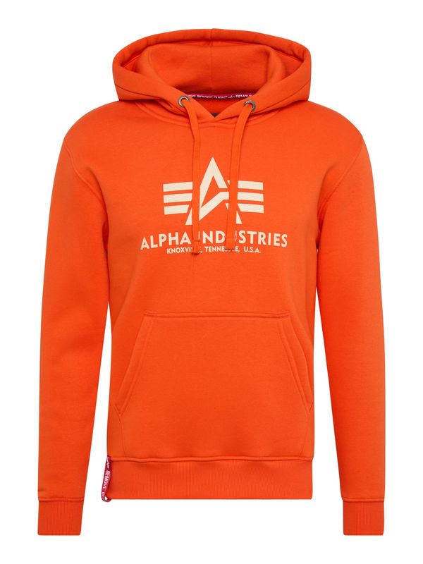 ALPHA INDUSTRIES ALPHA INDUSTRIES Sweater majica  boja slonovače / narančasta