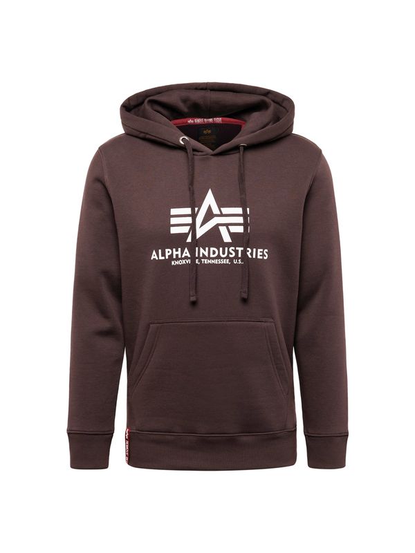 ALPHA INDUSTRIES ALPHA INDUSTRIES Sweater majica  čokolada / bijela