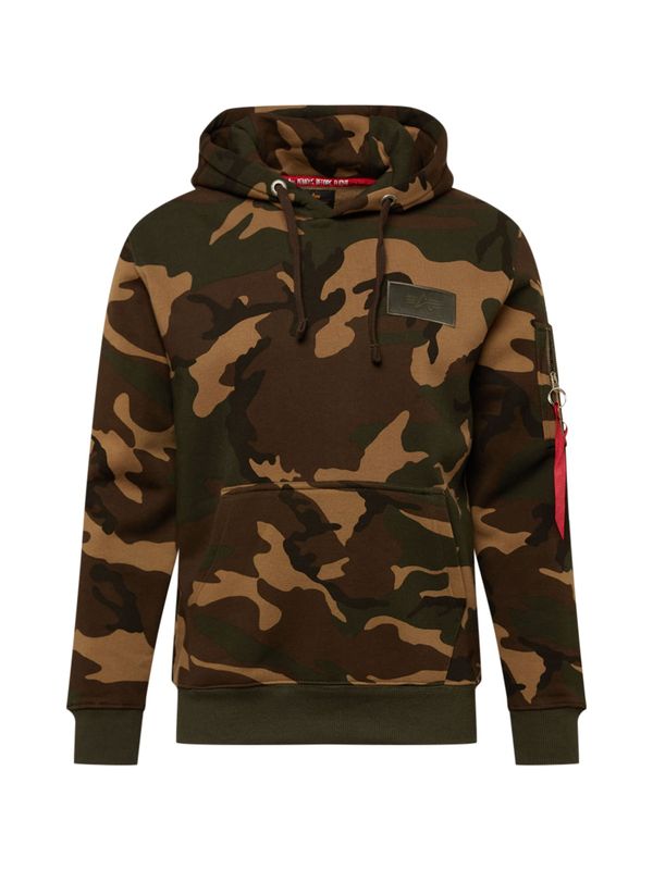 ALPHA INDUSTRIES ALPHA INDUSTRIES Sweater majica  čokolada / tamno smeđa / kaki / narančasta