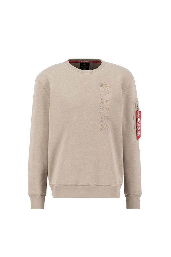 ALPHA INDUSTRIES ALPHA INDUSTRIES Sweater majica 'Emb'  pijesak / crvena / bijela