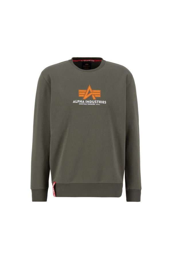 ALPHA INDUSTRIES ALPHA INDUSTRIES Sweater majica  maslinasta / neonsko narančasta / bijela