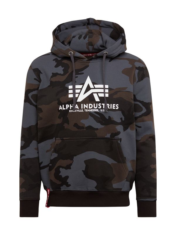 ALPHA INDUSTRIES ALPHA INDUSTRIES Sweater majica  smeđa / siva / crna / bijela