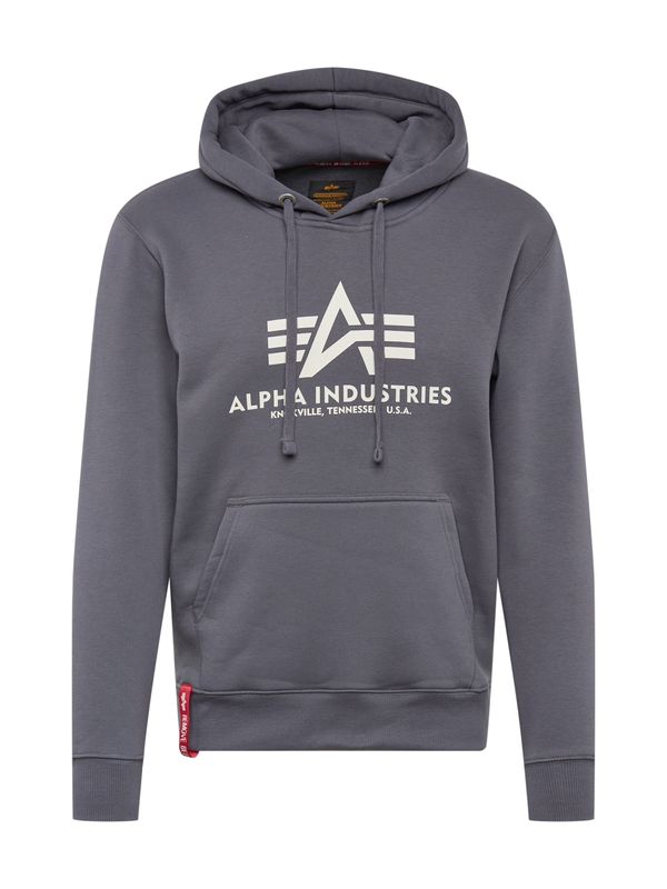 ALPHA INDUSTRIES ALPHA INDUSTRIES Sweater majica  tamo siva / bijela