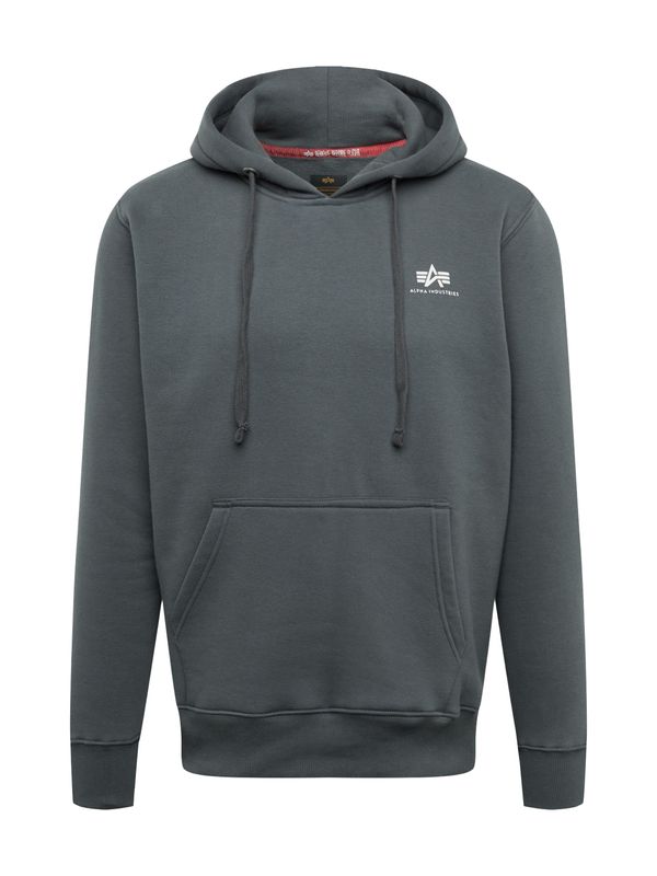 ALPHA INDUSTRIES ALPHA INDUSTRIES Sweater majica  tamo siva / bijela