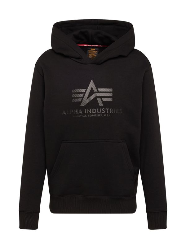 ALPHA INDUSTRIES ALPHA INDUSTRIES Sweater majica  tamo siva / crna
