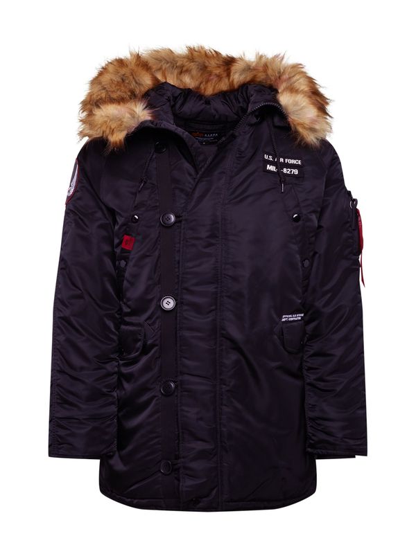 ALPHA INDUSTRIES ALPHA INDUSTRIES Zimska jakna 'Airborne'  siva / crvena / crna / bijela