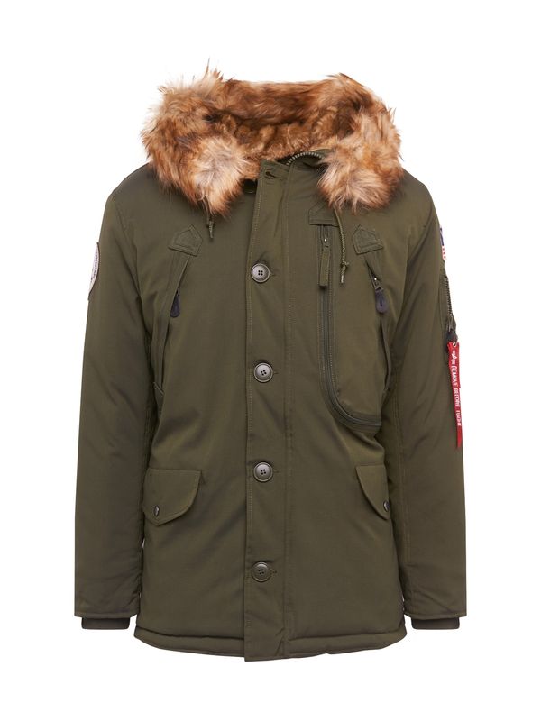 ALPHA INDUSTRIES ALPHA INDUSTRIES Zimska parka 'Polar'  toplo smeđa / maslinasta / svijetlo crvena / bijela