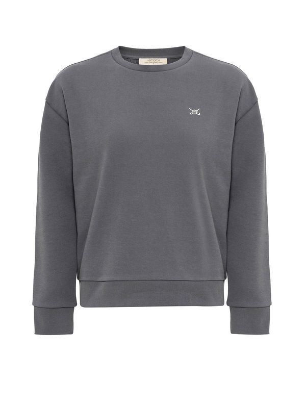 Antioch Antioch Sweater majica  kameno siva / bijela