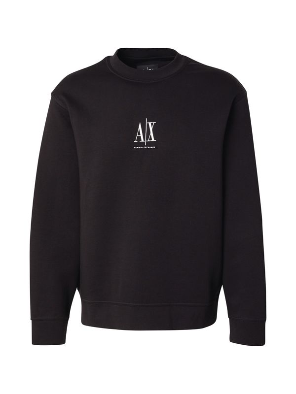 ARMANI EXCHANGE ARMANI EXCHANGE Sweater majica 'FELPA'  crna / bijela