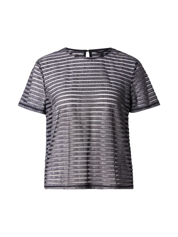 Banana Republic Banana Republic Majica 'V SS SHEER SPARKLE STRIPE CREW'  crna