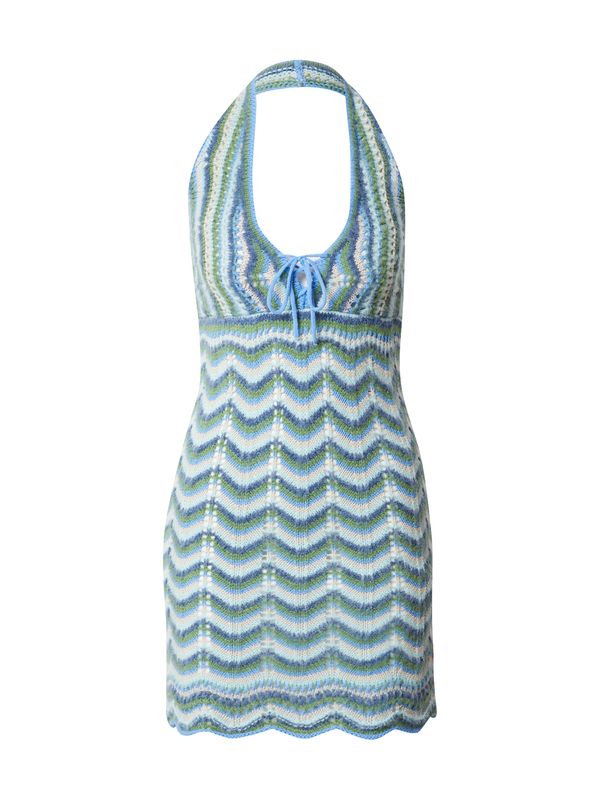 BDG Urban Outfitters BDG Urban Outfitters Pletena haljina  plava / svijetloplava / zelena / bijela