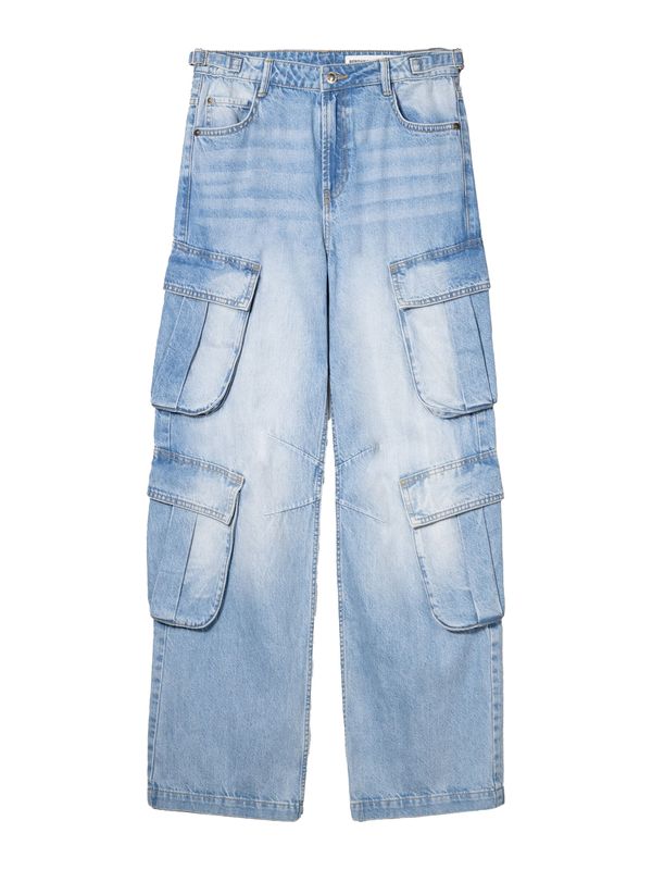 Bershka Bershka Cargo traperice  plavi traper