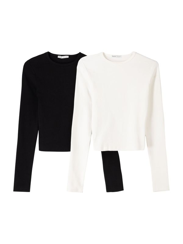 Bershka Bershka Majica  crna / bijela