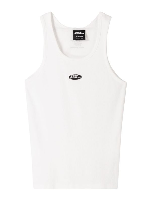Bershka Bershka Majica 'NO FEAR'  crna / bijela