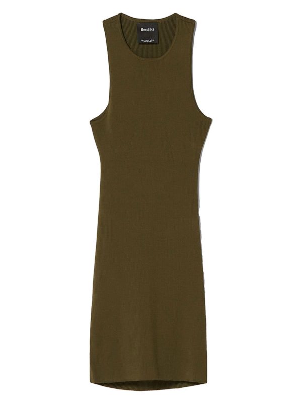 Bershka Bershka Pletena haljina  kaki / srebro
