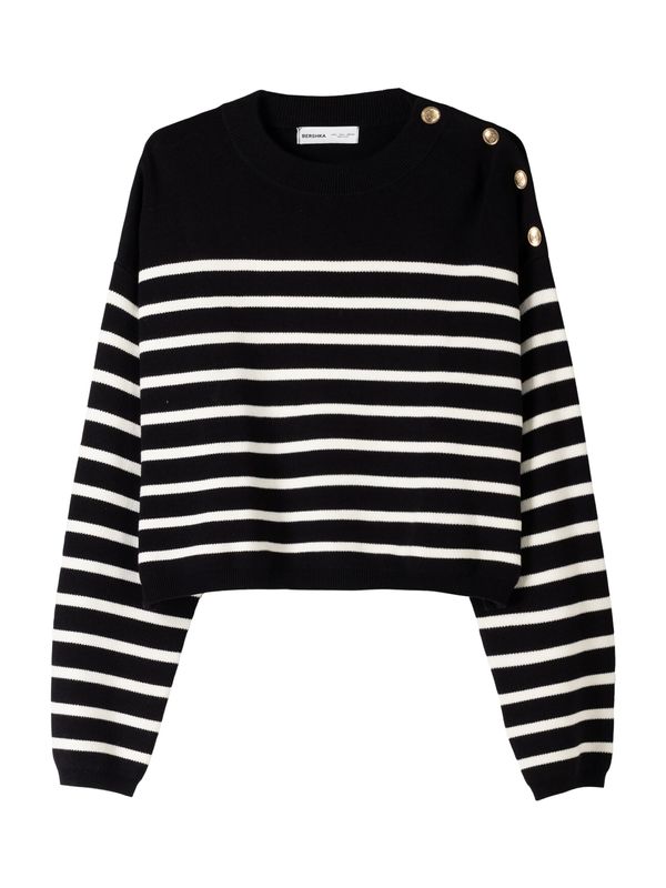 Bershka Bershka Pulover  crna / bijela