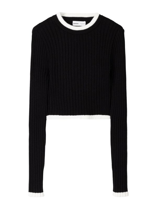 Bershka Bershka Pulover  crna / bijela