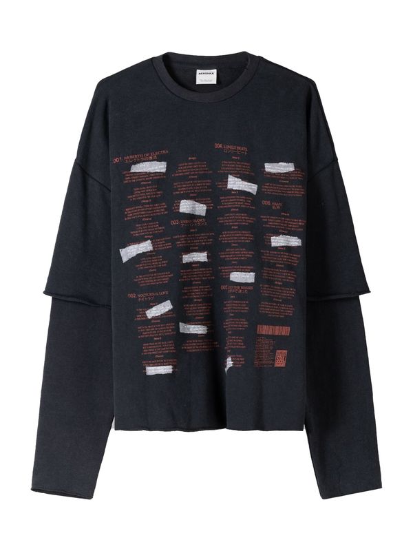 Bershka Bershka Sweater majica  crvena / crna / bijela