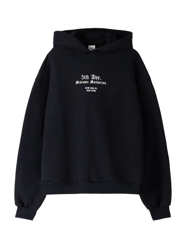 Bershka Bershka Sweater majica  tamo siva / crna / bijela