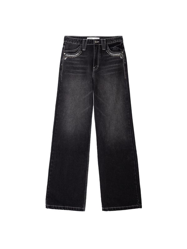 Bershka Bershka Traperice  crni traper / prozirna