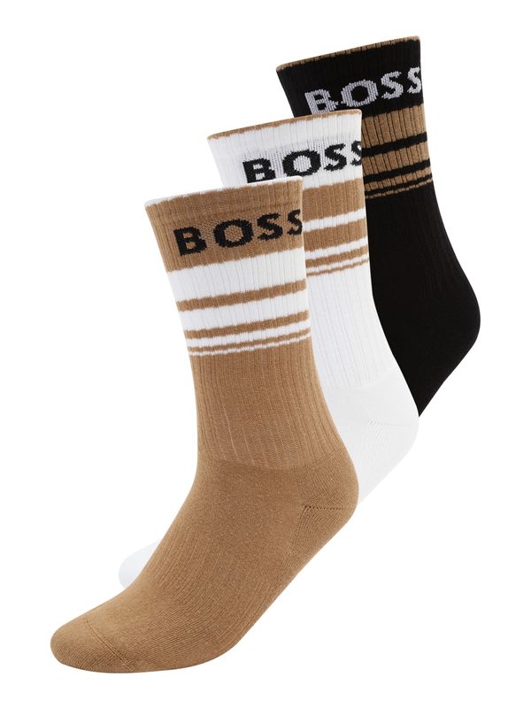 BOSS Black BOSS Black Čarape  zeleno smeđa / crna / bijela