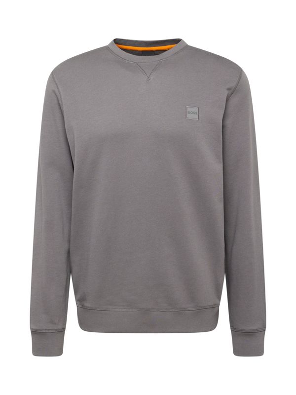 BOSS BOSS Sweater majica 'Westart'  tamo siva