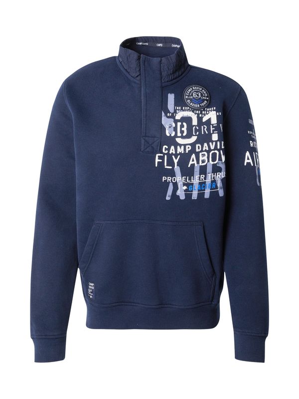 CAMP DAVID CAMP DAVID Sweater majica  plava / mornarsko plava / bijela