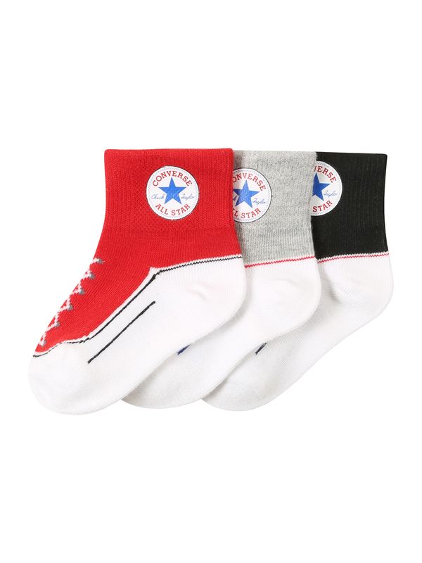 CONVERSE CONVERSE Čarape 'INFANT'  siva / crvena / crna / bijela