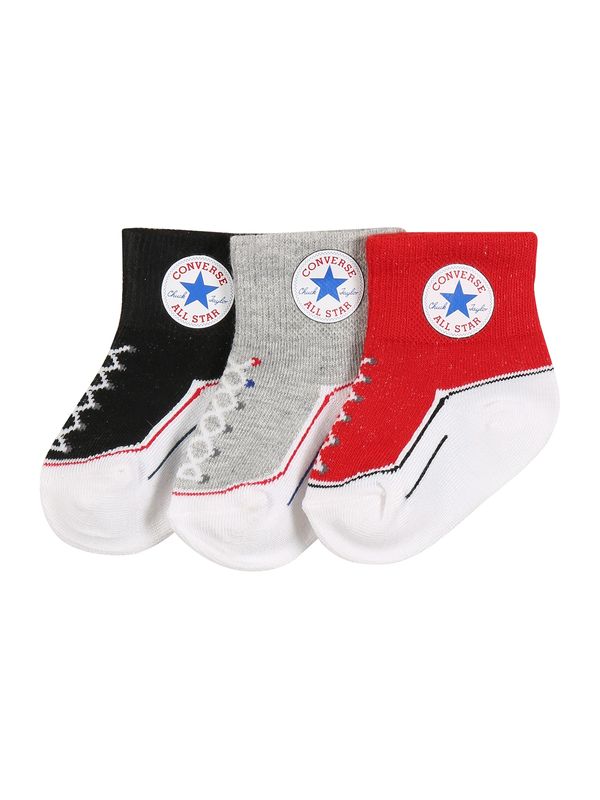 CONVERSE CONVERSE Čarape 'INFANT'  siva melange / crvena / crna / bijela