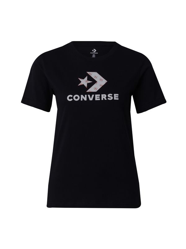 CONVERSE CONVERSE Majica 'STAR CHEVRON INFILL'  svijetlosiva / smaragdno zelena / roza / crna