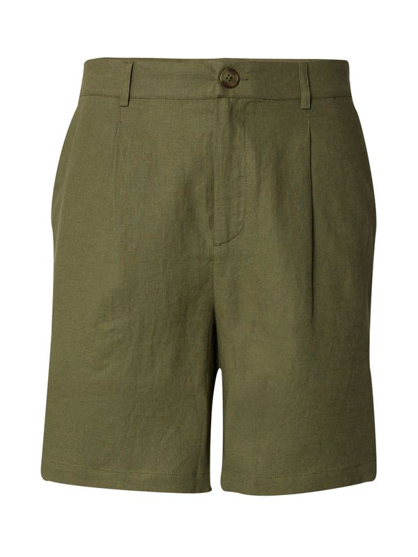 DAN FOX APPAREL DAN FOX APPAREL Hlače s naborima 'Alan'  kaki
