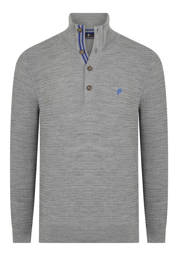 DENIM CULTURE DENIM CULTURE Pulover 'Lindon'  plava / siva melange
